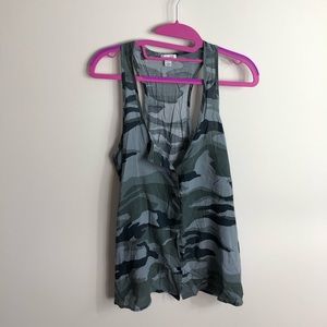 Splendid Camo Button Down Tank Top
